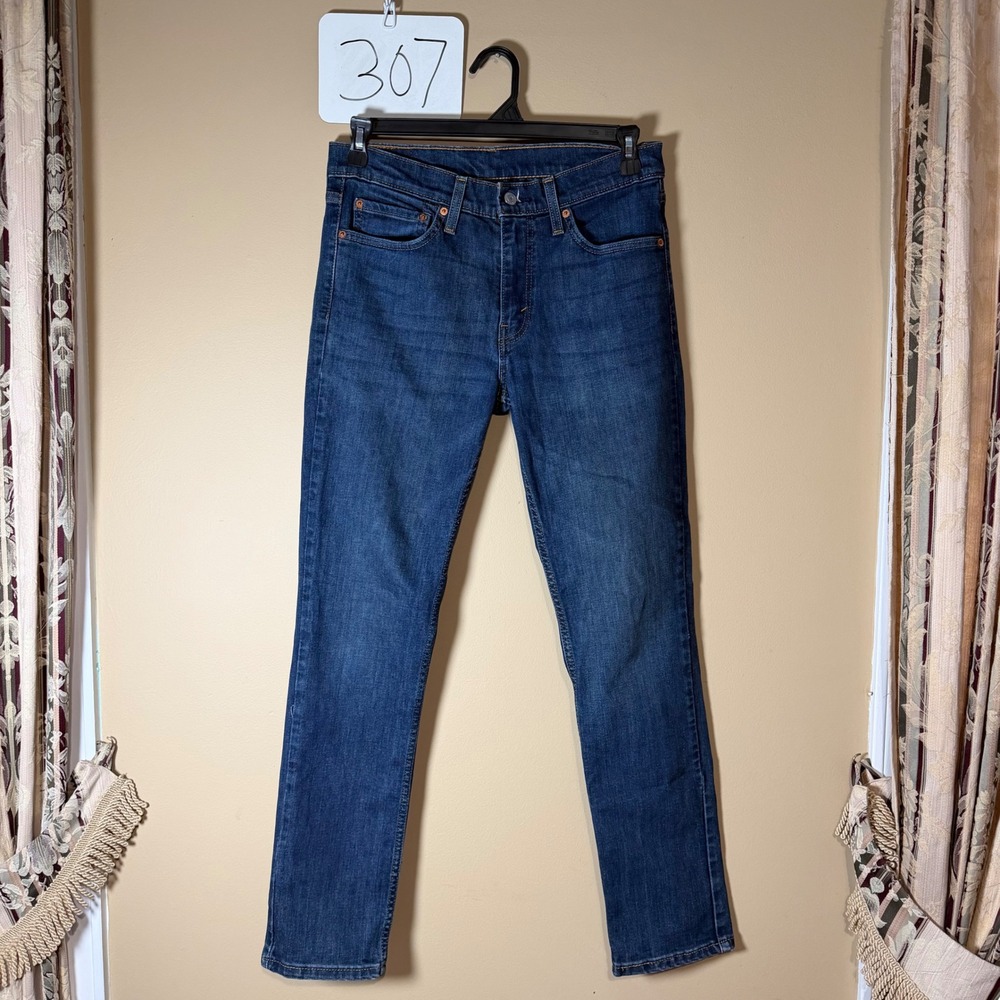 Levis 511 Slim Fit Jeans Mens 32x32 Blue Dark Wash Denim Pants 04511-4655